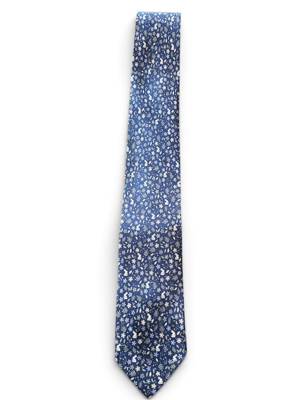 Salvatore Ferragamo 100% Silk Tie Navy Blue Floral Animal Print Made in Italy